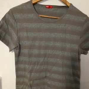 Grey Striped Short Sleeve KW Tee Hong Kong Size XL/US M